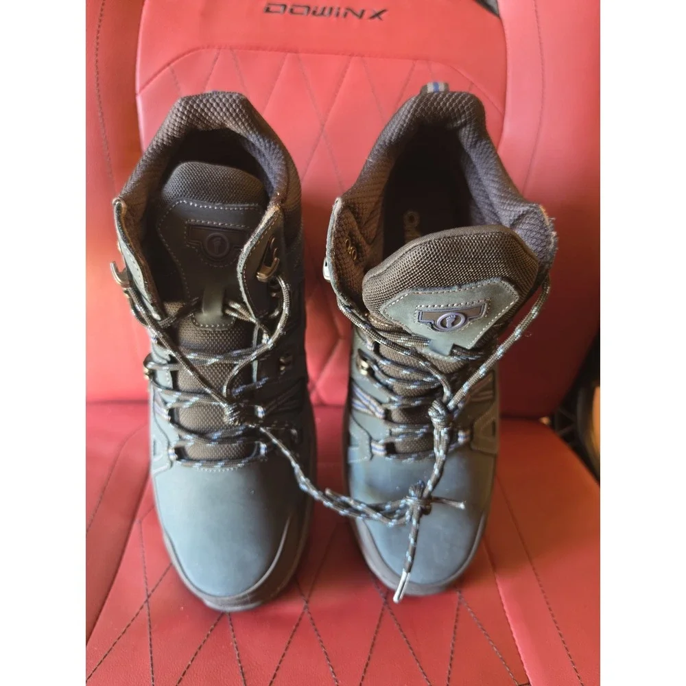 OrthoFeet Women's Leather Wide Ankle Hiking Boots Lace-Up Round Toe US 9.5 D